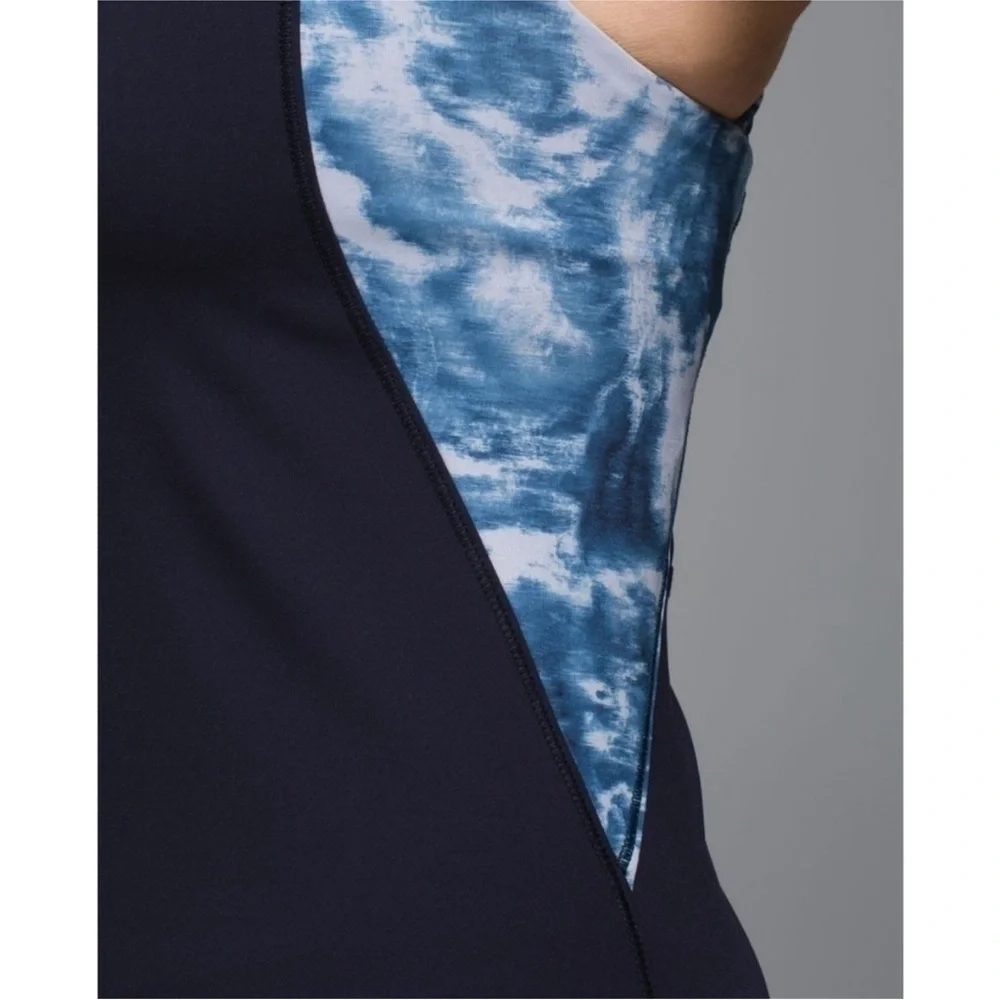 Lululemon Mesh With Me Tank Naval Blue/Sea Side Silver Fox Alberta Lake Size 4